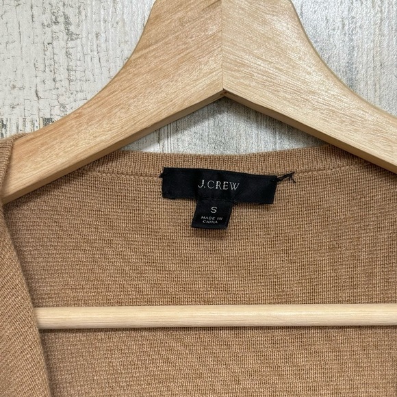 J. Crew Sophie Tan Blazer Jacket Sweater Open Front Merino Wool Blend Size S - Picture 11 of 12